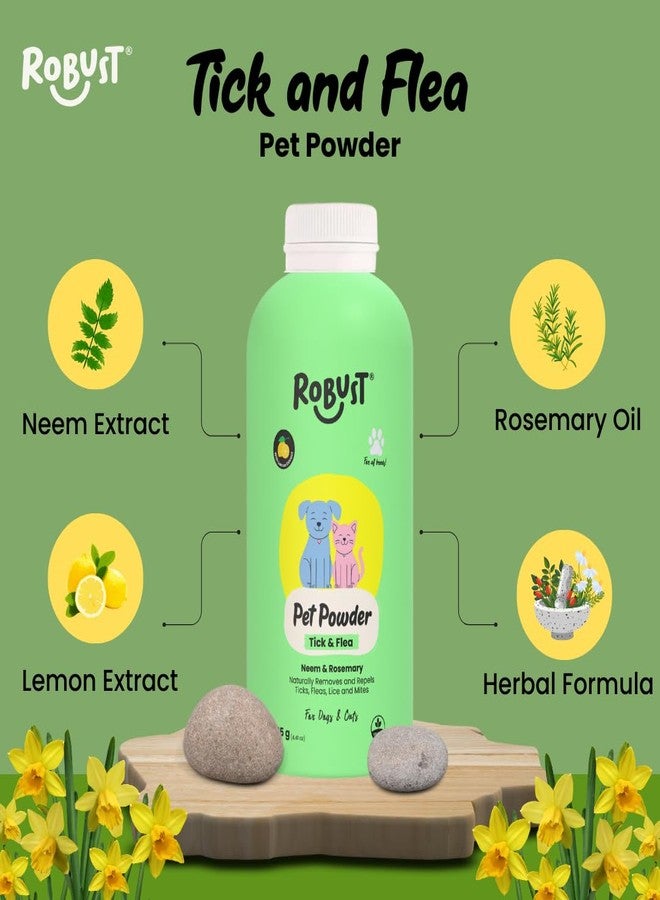 Robust Pet Powder for Ticks & Fleas(125g) | Natural Product | Neem & Rosemary | for Dogs & Cats - Image 4